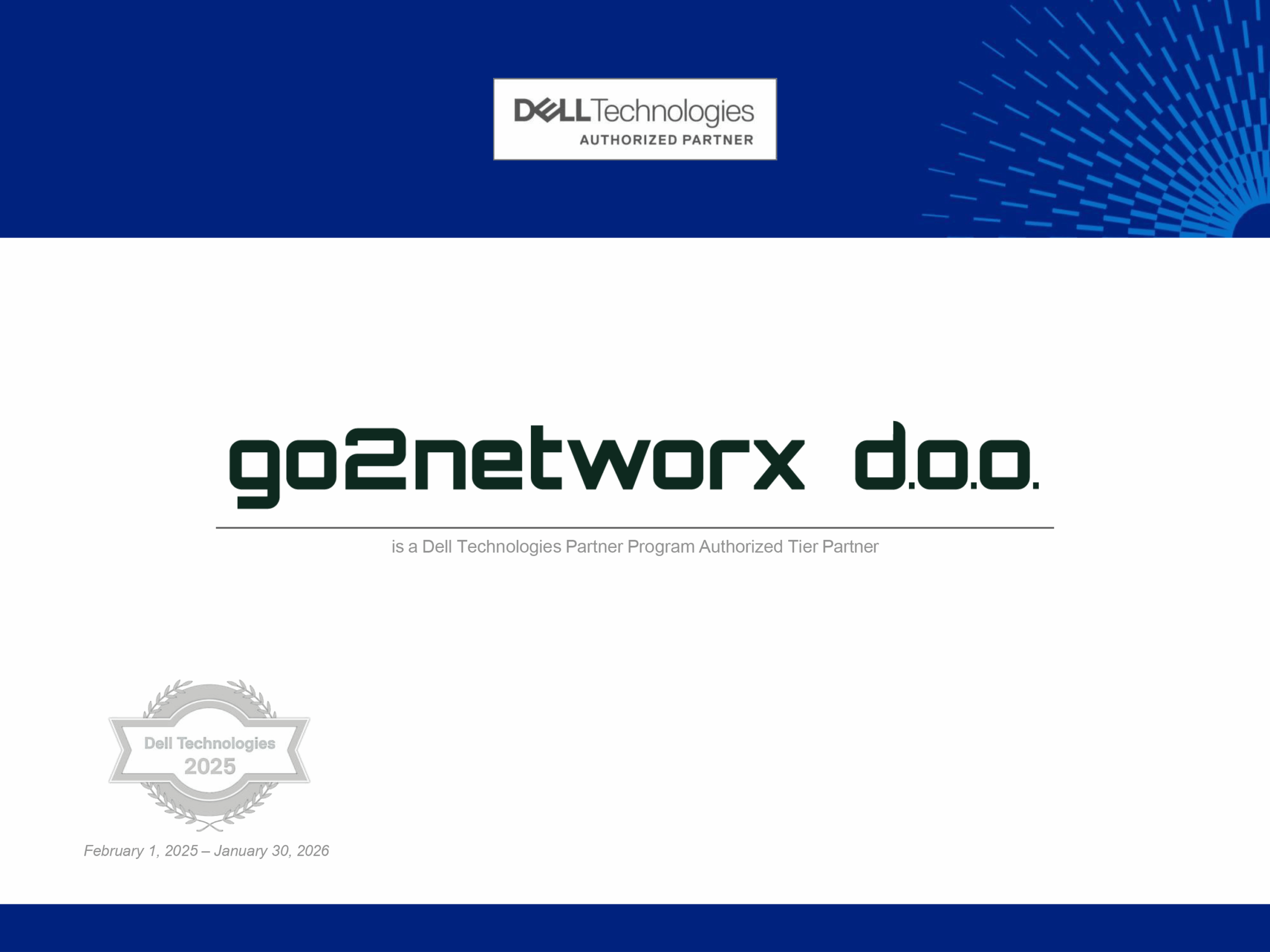 Authorized Partner Tier Certification FY26-go2networx doo